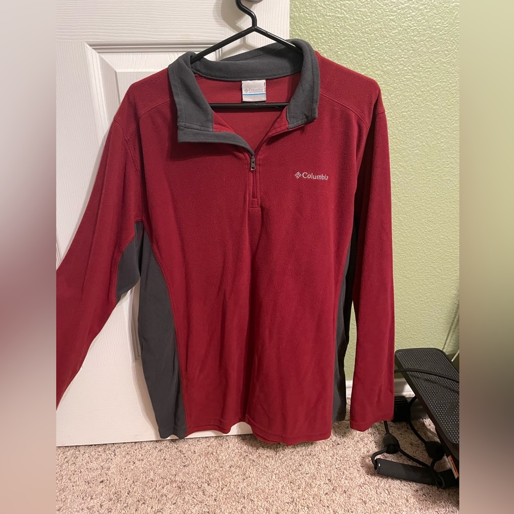 Columbia Red Quarter Zip Pullover